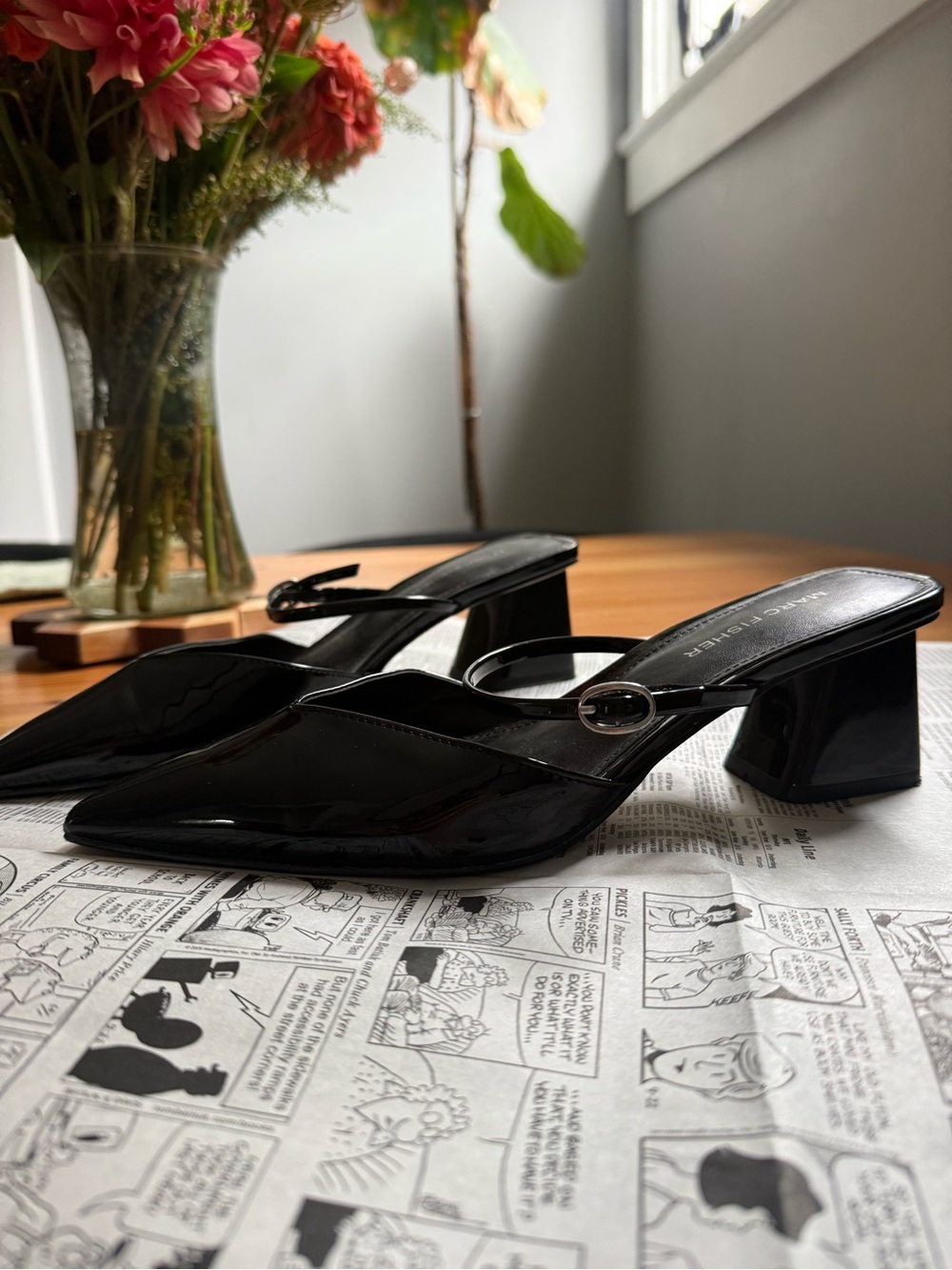Marc Fisher Patent Leather Sling size 8 black